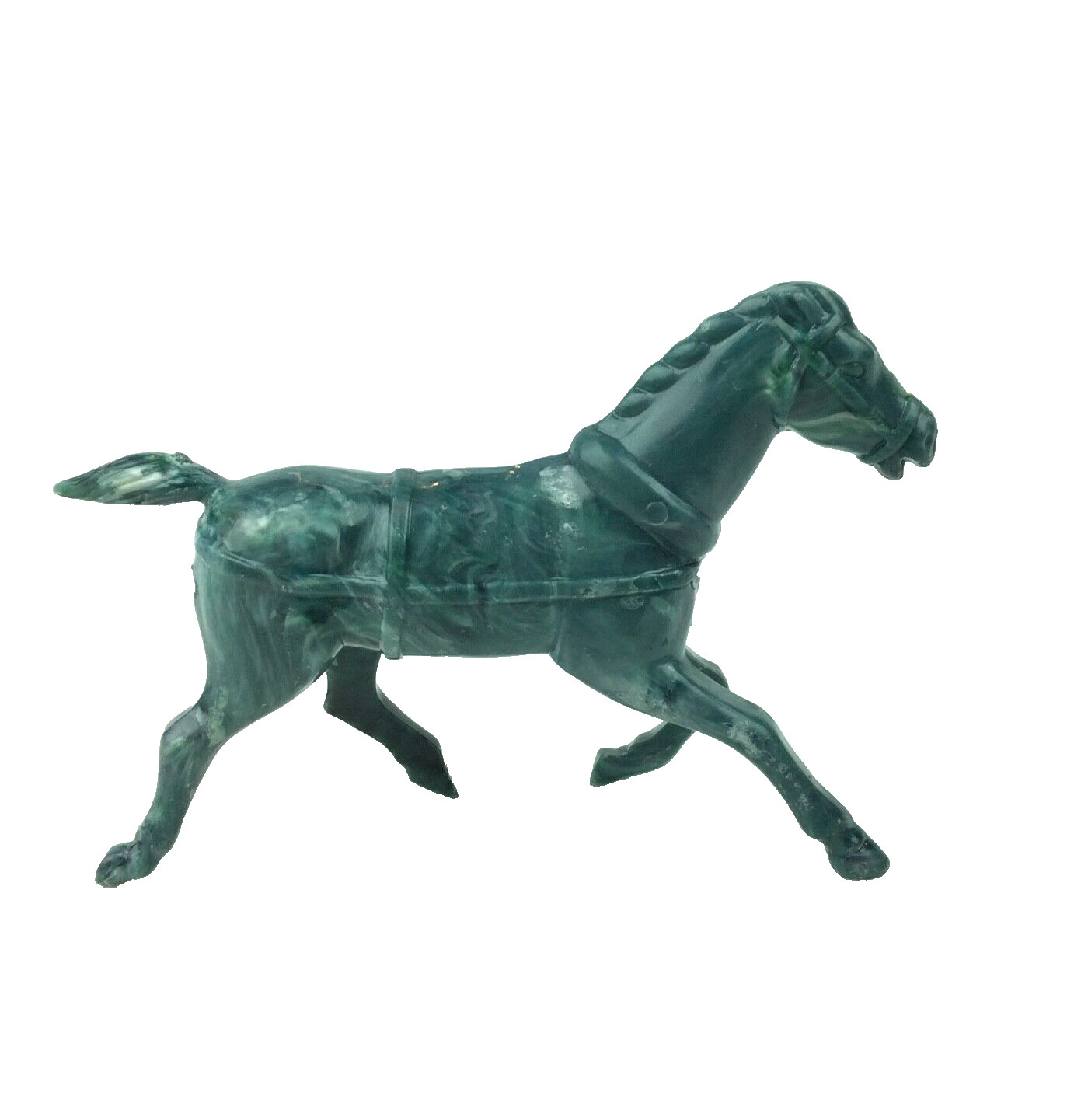 REL PLASCO Harness Horse Vintage Hard Plastic 1960/50s GREEN Marbled 60mm 