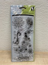 2008 Inkadinkado Set of 6 Clear Acrylic Stamps Happy Holiday New