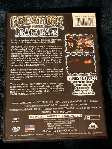 Jim McCullough's Creature from Black Lake DVD Bonus Features Horror Monsters - Picture 2 of 4