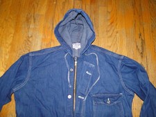 Vintage Rare Hooded denim coveralls Overalls work size. 42