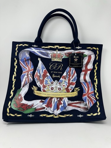 Harrods King Charles III Coronation Tote Bag Purse Large Size NWT USA Ship!