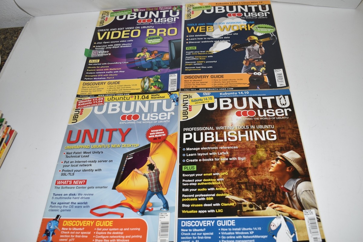 KB* UNBUNTU USER VINTAGE MAGAZINE LOT OF 4 2013-2015 (ZIG50