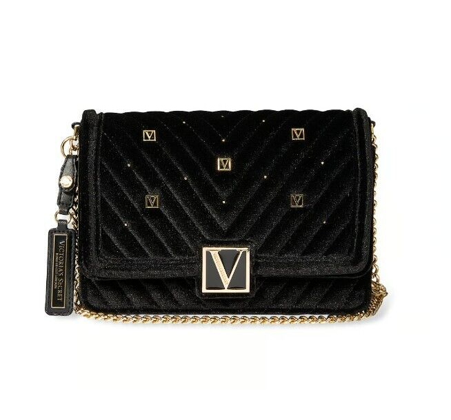 エスクァイア　ヴィクトリアズシークレット Victoria's Secret VS Quilt Mini Shoulder Bag Black Velvet