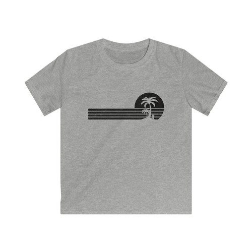 Palm Trees Shirt Kids Palm Tree Surf Stripe Ocean Black Stripes Vintage T-Shirt - Picture 2 of 7