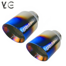 2x Universal 2.5 Inlet 4 Od Exhaust End Tip Muffler Burnt Blue Pipe Tip 2x Universal 2.5 Inlet 4 Od Exhaust End Tip Muffler Burnt Blue Pipe Tip