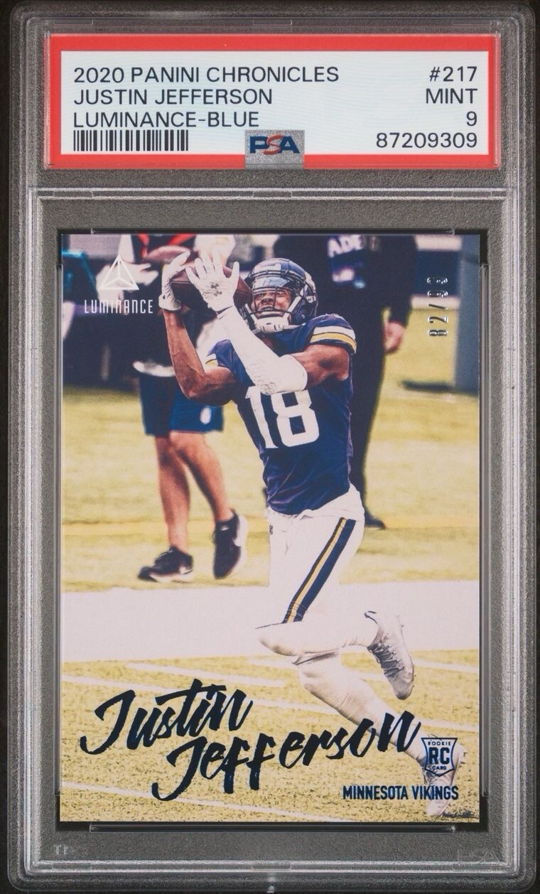 Justin Jefferson Panini Chronicles Luminance #217 Blue