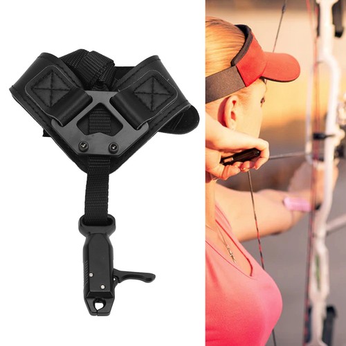 ()Bow Release Aid Archery Adjustable Compound Bow Wrist Strap Shooting Hunting A - Picture 8 of 22