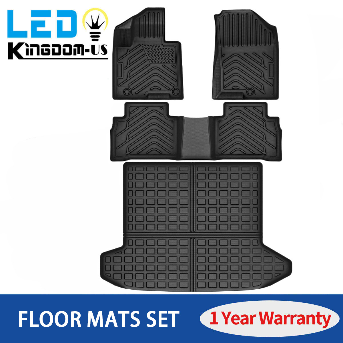 Floor Mats + Cargo Liner Set For 2022-2025 Hyundai Tucson Non Hybrid All Weather