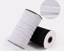 Half Inch 1/2 Inch Flat Woven Elastic Black White 12mm Different Lengths Sewing