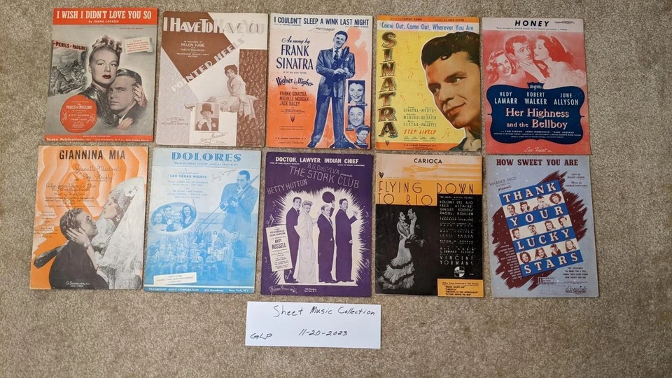 001, Collection of 198 pcs Vintage Sheet Music, early 1900's - 1950's, FREE S&H - Image 2 of 4