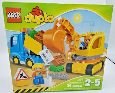 lego 10812 duplo town toy truck and tracked excavator