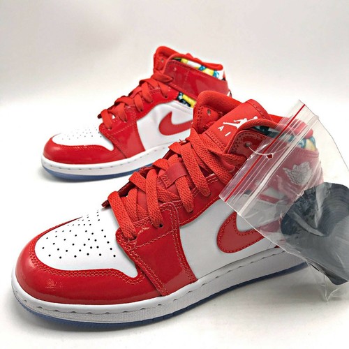 Nike Air Jordan 1 Mid Barcelona Sweater Red Patent (GS) Youth Shoes DC7248-600 | eBay