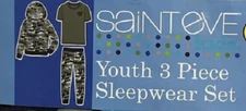Saint Eve Boy's 3-piece Pajama Set Pant Tee & Hoodie (CAMO, M-10/12) NWT