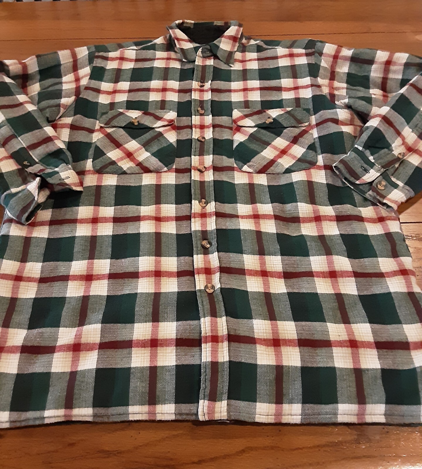 FILA Giacca uomo Savile Row Shacket grande L flanella boscaiolo verde bianco rosso