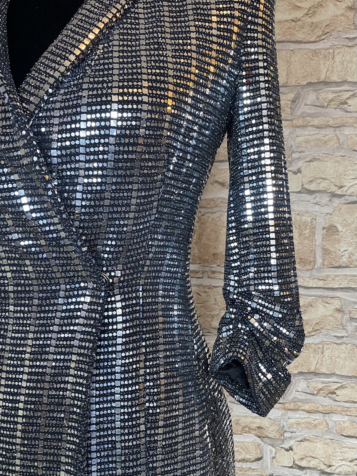 zara silver tuxedo dress LASRT NWT ZARA WHITE METALLIC SUIT DRESS BLAZER 7581/560