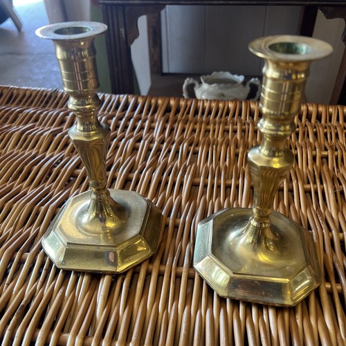 Vintage Jack Daniels Whiskey 8" Brass Candlesticks Pair - Picture 8 of 11