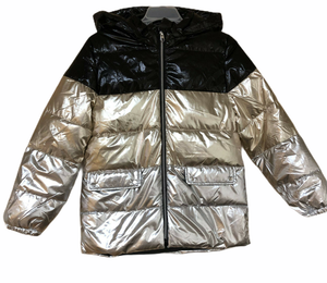 metallic puffer jacket kids