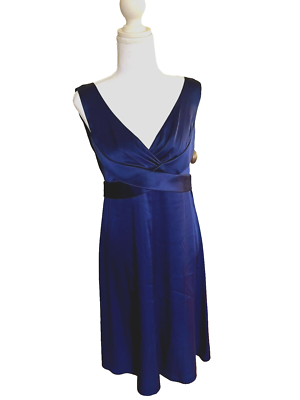 Armani Collezioni Navy Blue Silk Midi Cocktail Dress Zip Back Size S - 6  (US) | eBay