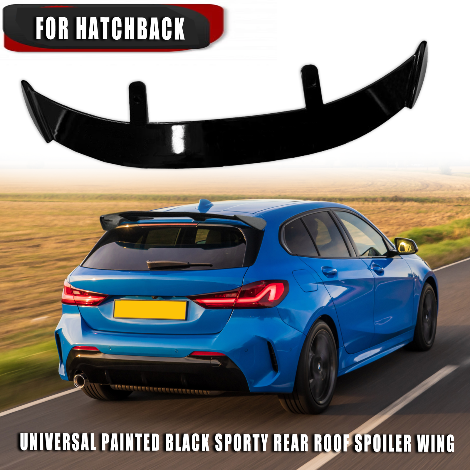 For BMW 1-5 Series Rear Tailgate Roof Spoiler Wing Gloss Black Universal