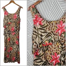 Vintage Tropical Dress Medium Large Long Midi...