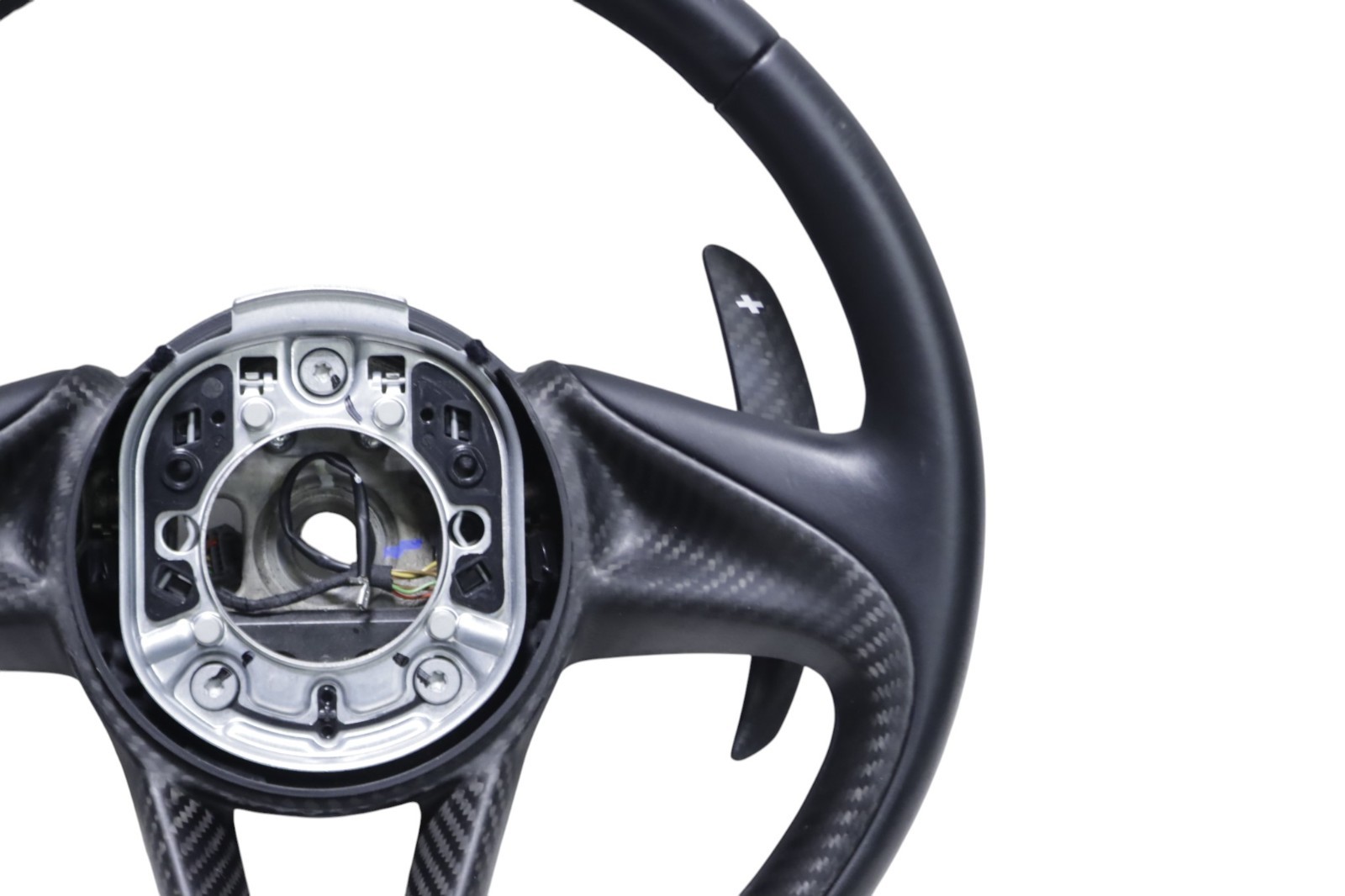 McLaren 720S Front Black Leather Carbon Fiber Steering Wheel 2018 - 2023 OEM