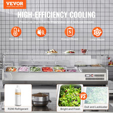 Refrigerated Condiment Prep Station Countertop 4 1/3 4 1/6 Pans ETL 814 814