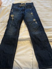 Levi's 511 Slim Boys Jeans Blue Denim Distressed Dark Wash Size 16 28x28