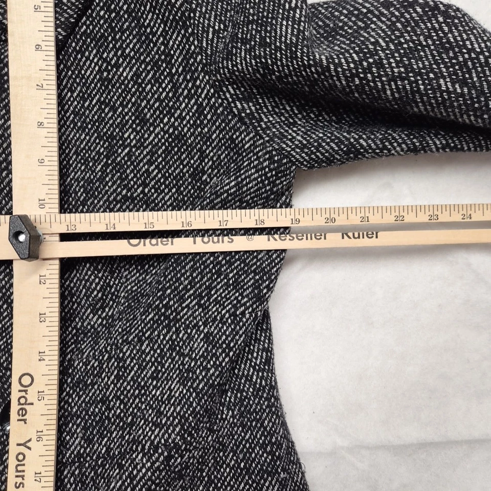 Pendleton Mujer Talla 10 Negro Espiga Guisante Abrigo Mezcla Lana Trench Jacket Largo Foto 4 de 4