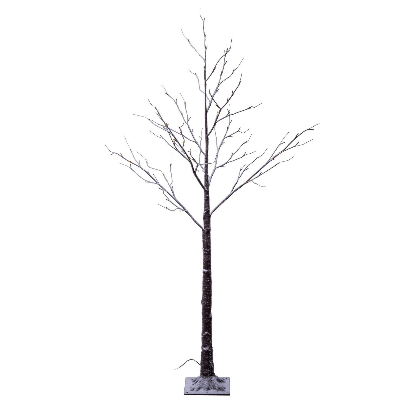 Vickerman 6' Brown Frosted Twig Tree. Warm White 3mm Wide An