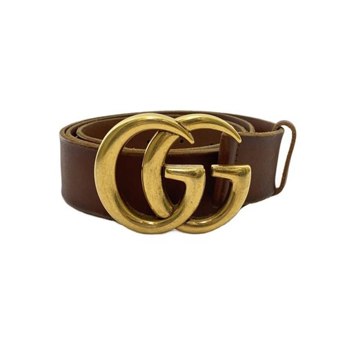 Used GUCCI◆Belt_GG Marmont/Leather/BRW/Men's//