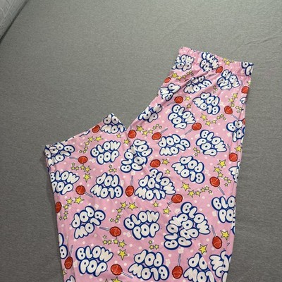 Blow Pop Pajama Pants Women's 3XL All Over Print Logo Sleepwear Lounge Pink