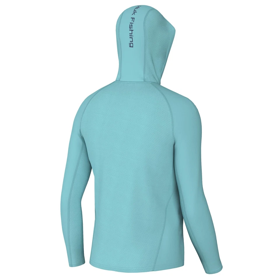 Men's Standard Icon X Hoodie, Fishing Shirt with Sun Protection, Marine Blue - Image 2 of 4