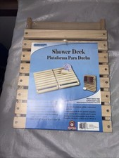 Shower Deck Wood Folding Portable Platform Carrying Case