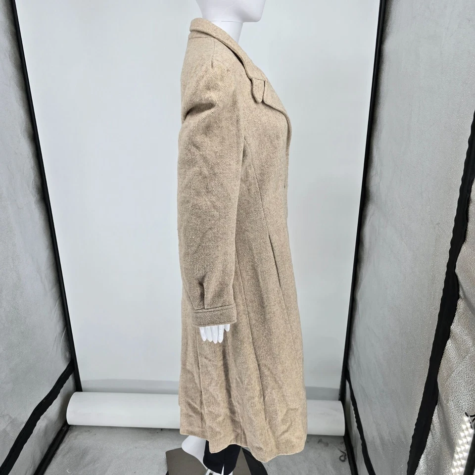 Jill Jr. vintage años 80 Abrigo de espiga entallado y acampanado de mezcla de lana (M) Foto 3 de 4