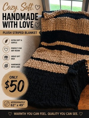New Large Chunky Yarn Blanket