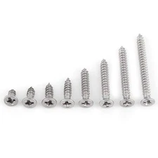 Self Tapping Screws Kit 200 PCS Stainless Steel M3 6-30mm Pan Flat Head Set