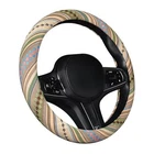 Boho Car Steering Wheel Cover, Ethnic Style Anti-Slip Coarse Flax Cloth Style G