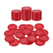 64Pcs 1.5" Plastic Poker Chips Bingo Chips Learning Counters Red Pattern