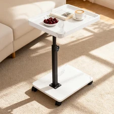 C Table End Table Adjustable Height,360°Rotatable End Tables for Small Spaces...