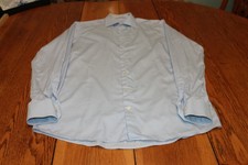 Eton Dress Shirt Mens 17 Large Blue White Micro Check Contemporary Button Up