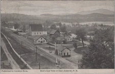 Bird's Eye View East Andover NH 1916 Railroad Gardner Postcard