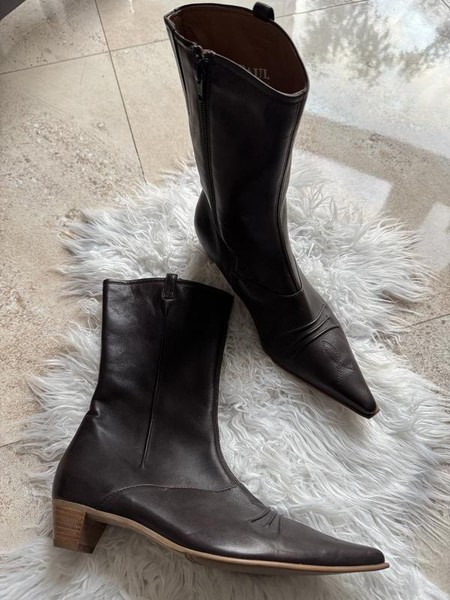 Women Paul Green Ankle Boots Brown Leather 38
