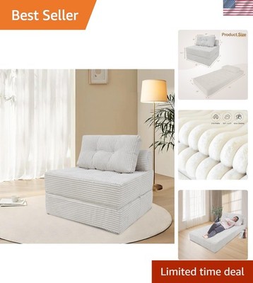 Classic Tufted Memory Foam Chair Bed - Stylish Coziness for Limited Spaces