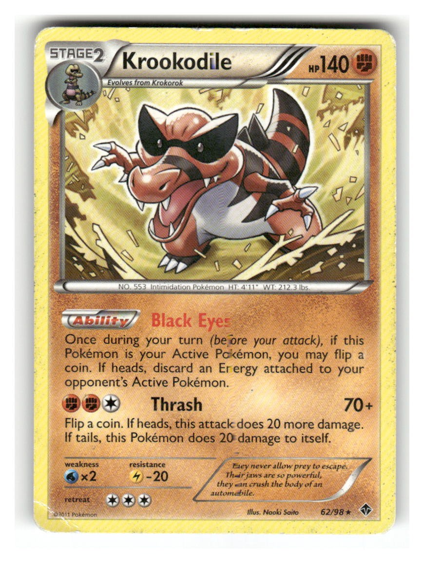 Krookodile 62/98 Rare Emerging Powers Pokemon Moderately Played