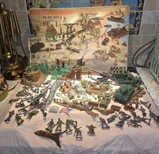Marx Battleground Playset 4756 1960's Almost Complete Toy Soldier 54mm in Box