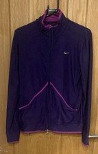 Nike Dri-Fit Running Jacket Women  s Medium Full Zip Purple Pink Trim Lightweight