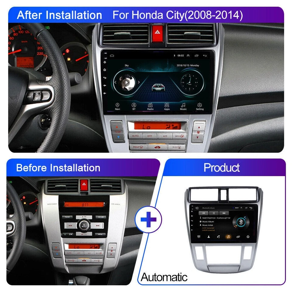10'' 2+32GB Android 10.0 Stereo Radio GPS Bluetooth FM For Honda City 2008-2014 - Image 4 of 4