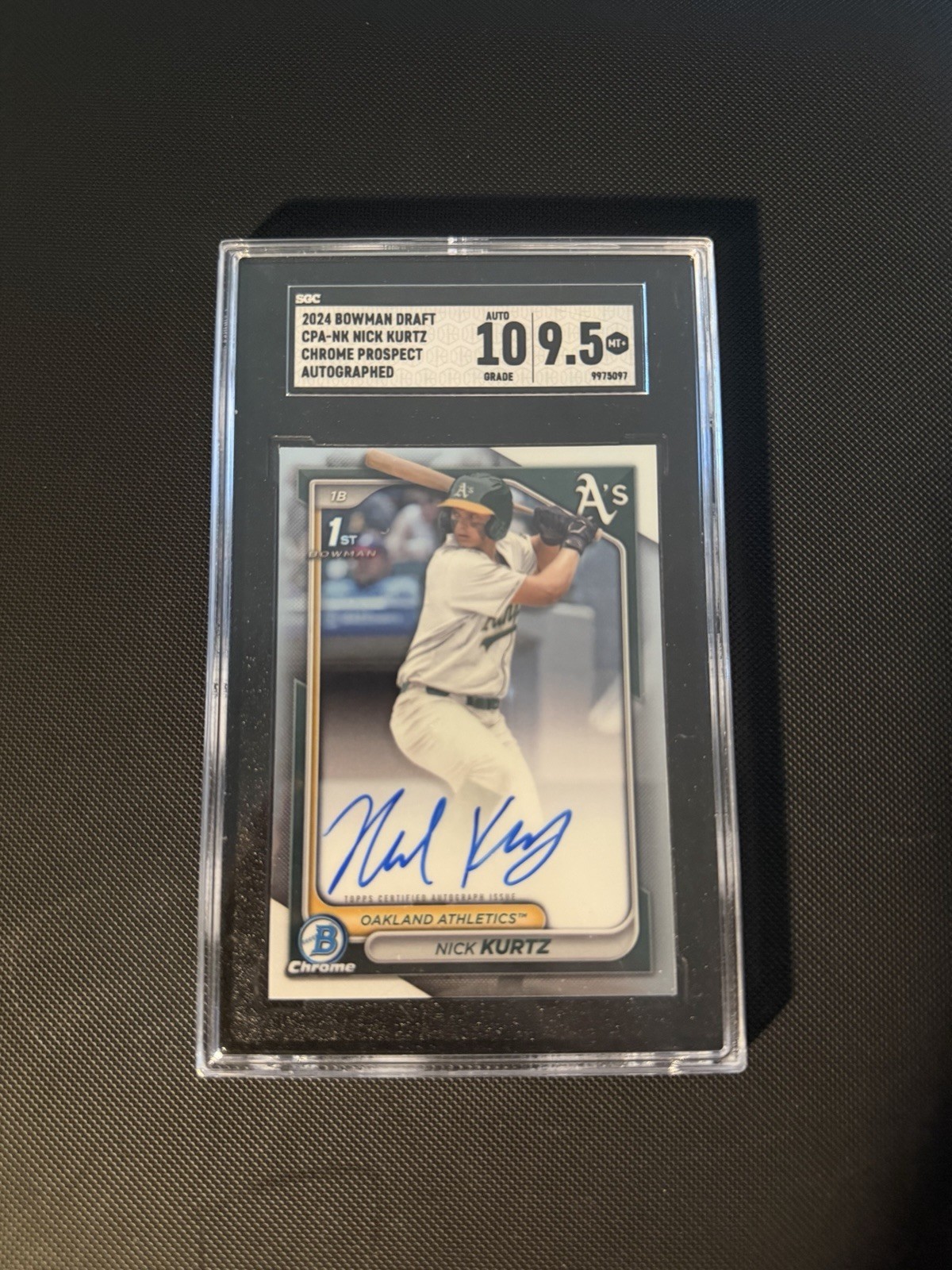 Nick Kurtz Auto RC 1st 2024 Bowman Draft Chrome #CPA-NK SGC 10/9.5 💎 📈