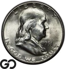 1951-S Franklin Half Dollar, Lustrous Gem