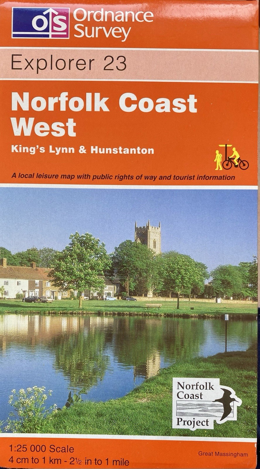 OS 23 Explorer map Norfolk Coast West 1:25,000 Kings Lynn Hunstanton Peddars Way